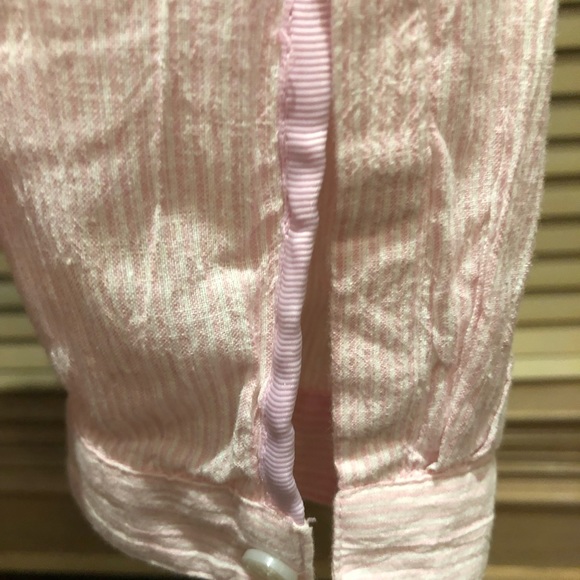 Crown & Ivy pink striped off the shoulder blouse - Picture 4 of 4